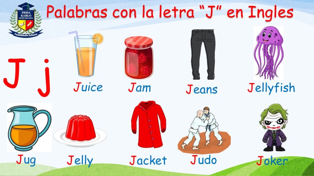 La Letra J En Ingles Y Espa Ol Con Sus Palabra