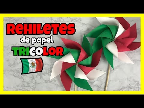 COMO HACER REHILETES DE PAPEL - REHILETES TRICOLOR | CREATIVA OFFICIAL 🎨❤️🇲🇽