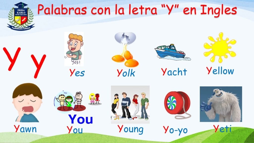 Letra Y griega palabras con la letra Y en ingles
