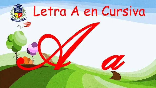 La letra a en cursiva Vocal A